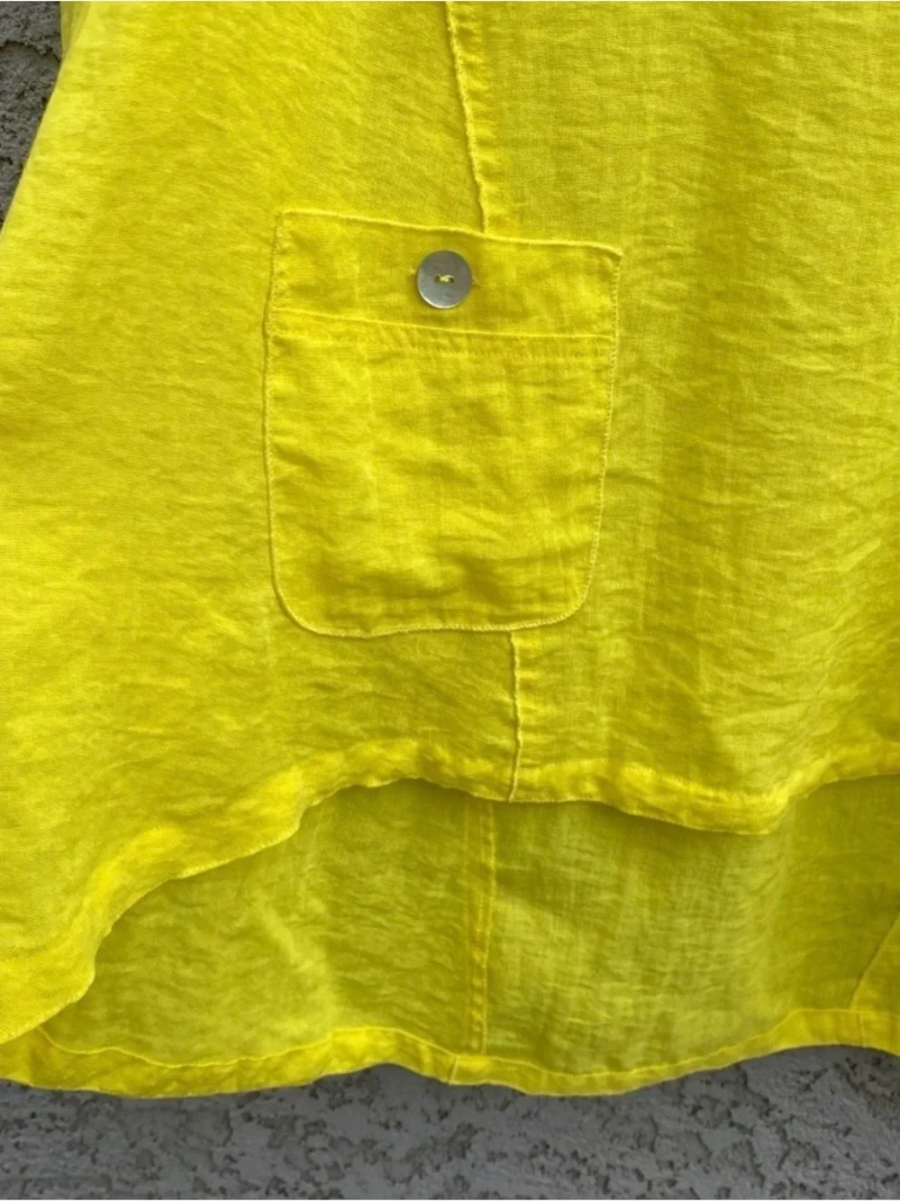 John Mark Sunflower Yellow Linen Pocket Tunic